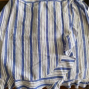 Linen blue and white skirt